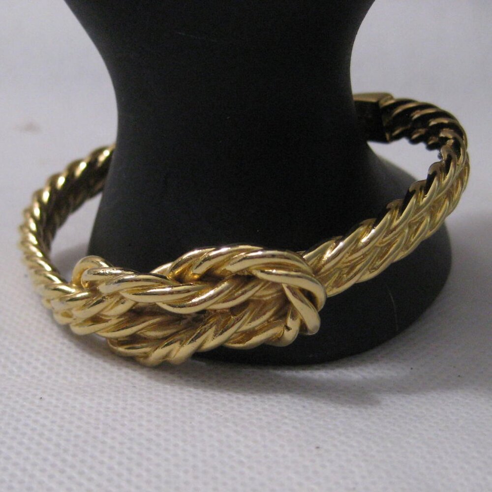 Kiel James Patrick JKP Gold Tone Anchor Rope Cuff Bracelet